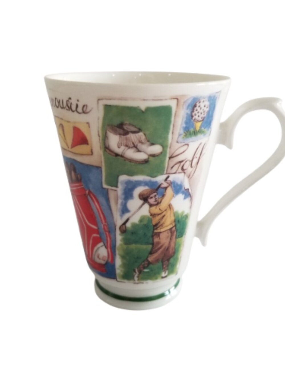 Authentic Heirloom Fine Bone China Golf Themed Tea Cup/Coffee Mug 11 oz NEW